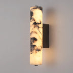 Elegant Wall Sconce Lighting with Black Marble Shade & Warm Illumination for Timeless Home Decor