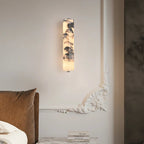 Elegant Wall Sconce Lighting with Black Marble Shade & Warm Illumination for Timeless Home Decor