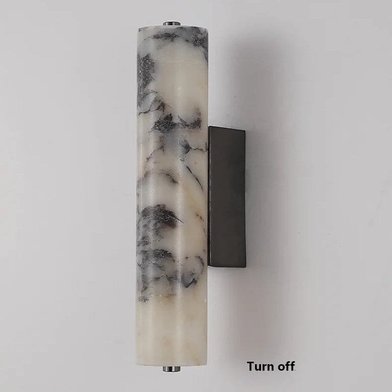 Black Marble Wall Sconce, Warm LED Dimmable, Italian Modern, Living Room