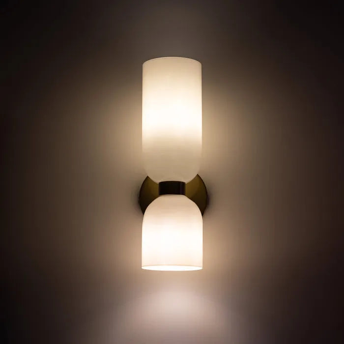 Elegant Wall Sconce | Double Head Glass Design with Energy-Efficient LED | Modern Wall Lights for Stylish Illumination