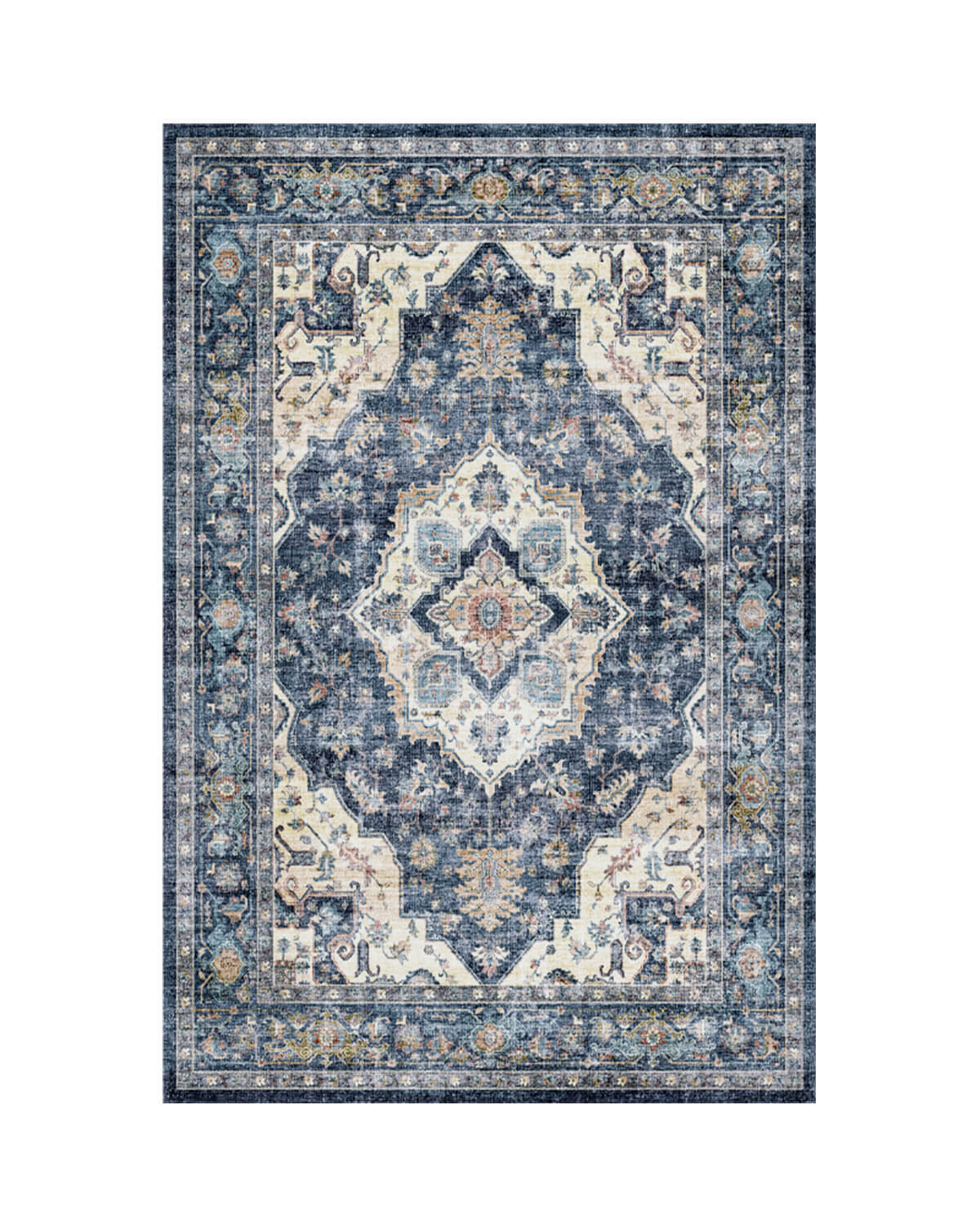 Elegant Washable Area Rug | Non-Slip Design for Safety & Comfort in Living Rooms