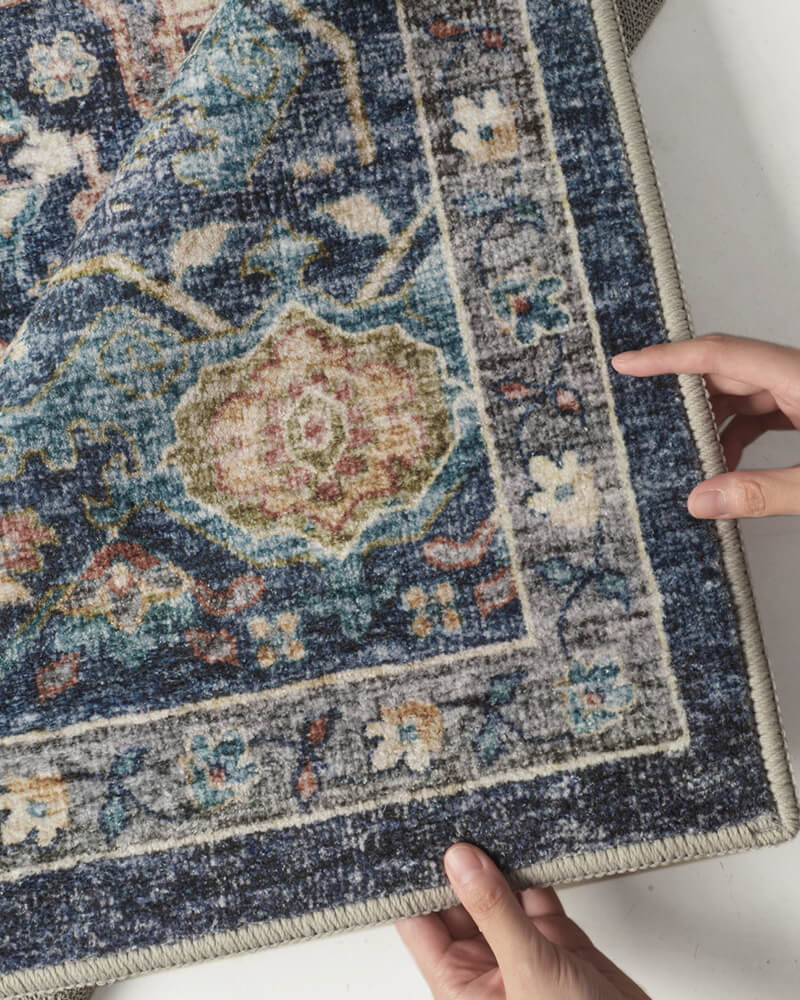 Elegant Washable Area Rug | Non-Slip Design for Safety & Comfort in Living Rooms