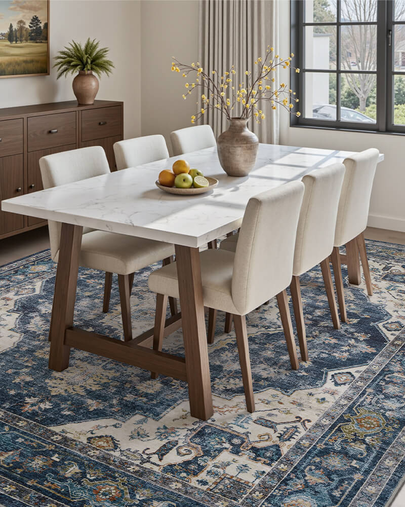Elegant Washable Area Rug | Non-Slip Design for Safety & Comfort in Living Rooms