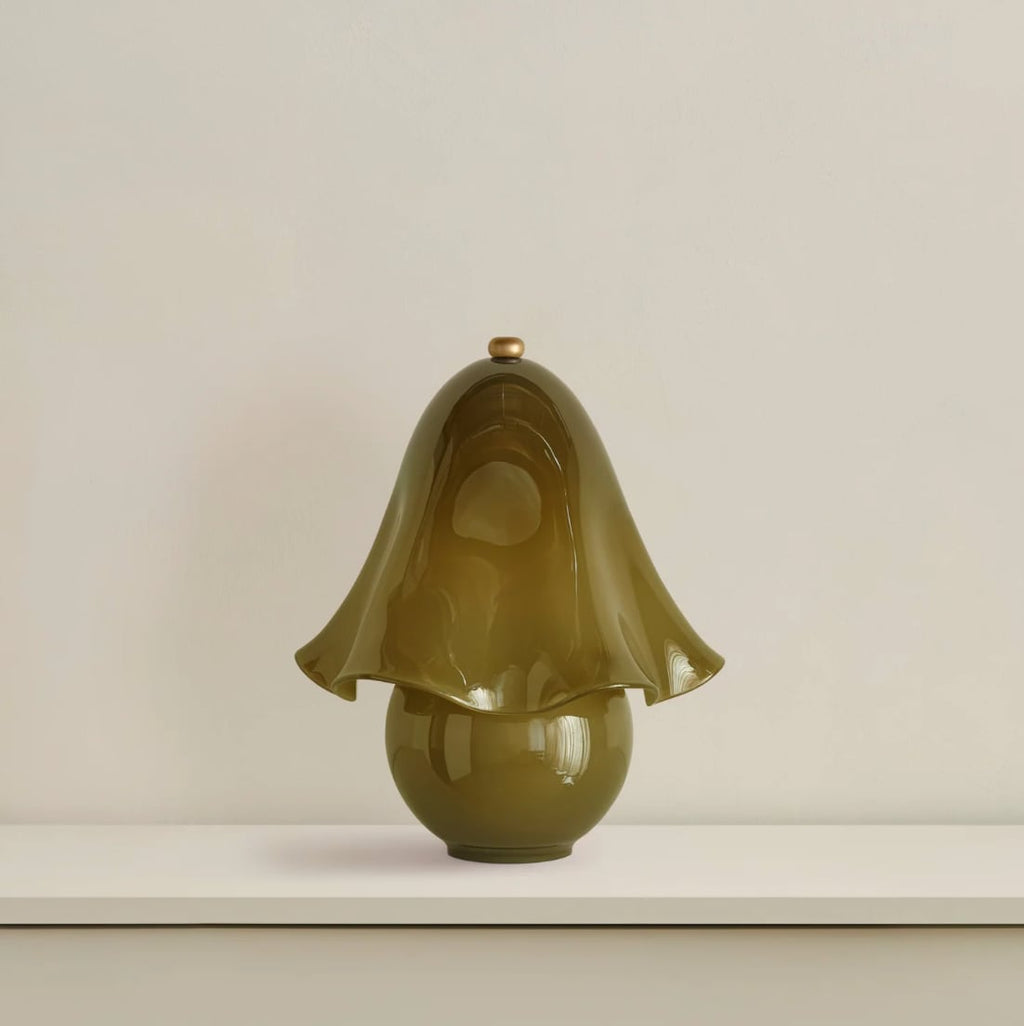 Elegant White Glass Table Lamp with Copper Accent | Dimmable Bedside Lighting for Cozy Ambiance