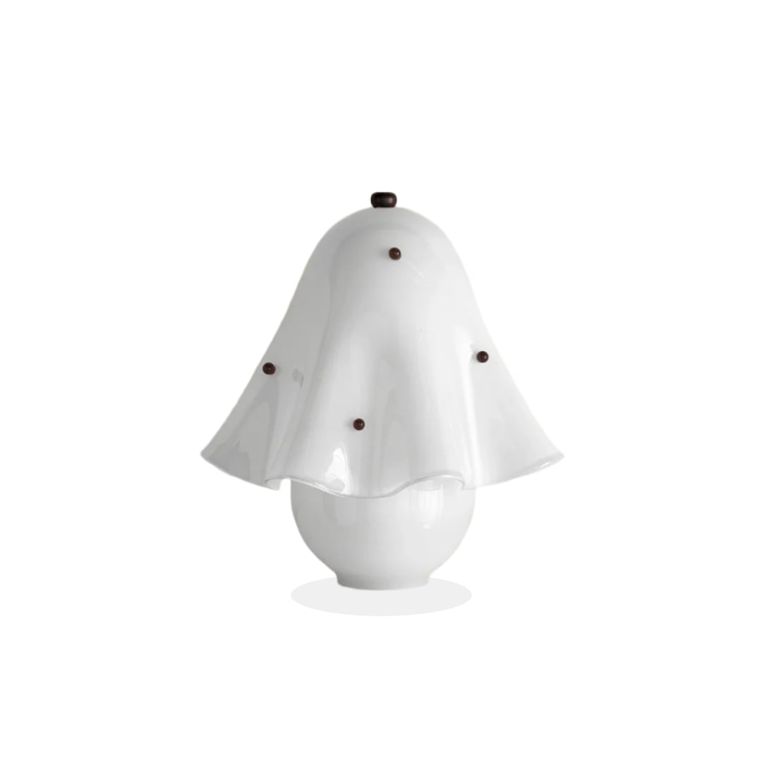 Elegant White Glass Table Lamp with Copper Accent | Dimmable Bedside Lighting for Cozy Ambiance