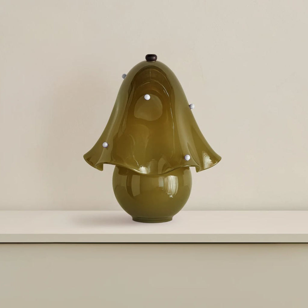 Elegant White Glass Table Lamp with Copper Accent | Dimmable Bedside Lighting for Cozy Ambiance