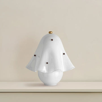 Elegant White Glass Table Lamp with Copper Accent | Dimmable Bedside Lighting for Cozy Ambiance