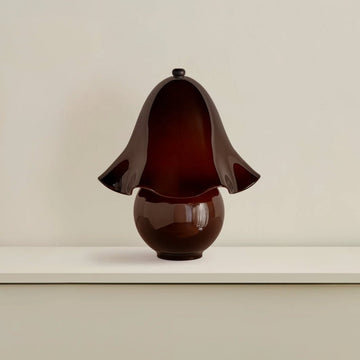 Elegant White Glass Table Lamp with Copper Accent | Dimmable Bedside Lighting for Cozy Ambiance