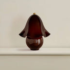 Elegant White Glass Table Lamp with Copper Accent | Dimmable Bedside Lighting for Cozy Ambiance