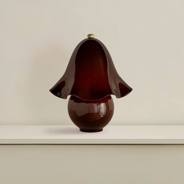 Elegant White Glass Table Lamp with Copper Accent | Dimmable Bedside Lighting for Cozy Ambiance