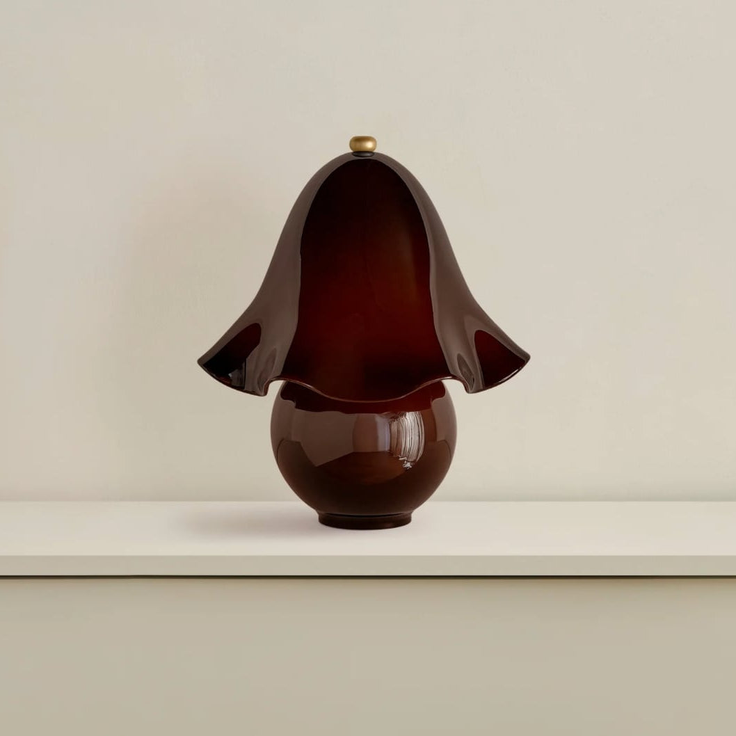 Elegant White Glass Table Lamp with Copper Accent | Dimmable Bedside Lighting for Cozy Ambiance