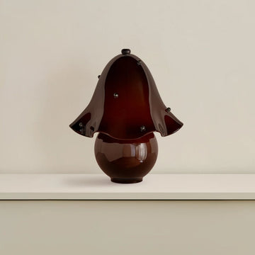 Elegant White Glass Table Lamp with Copper Accent | Dimmable Bedside Lighting for Cozy Ambiance