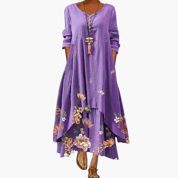 Elegant Women's Dress | A-Line Design with Side Pockets | Comfortable Mid-Length Dress for Effortless Style