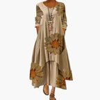 Elegant Women's Dress | A-Line Design with Side Pockets | Comfortable Mid-Length Dress for Effortless Style