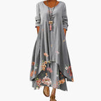 Elegant Women's Dress | A-Line Design with Side Pockets | Comfortable Mid-Length Dress for Effortless Style