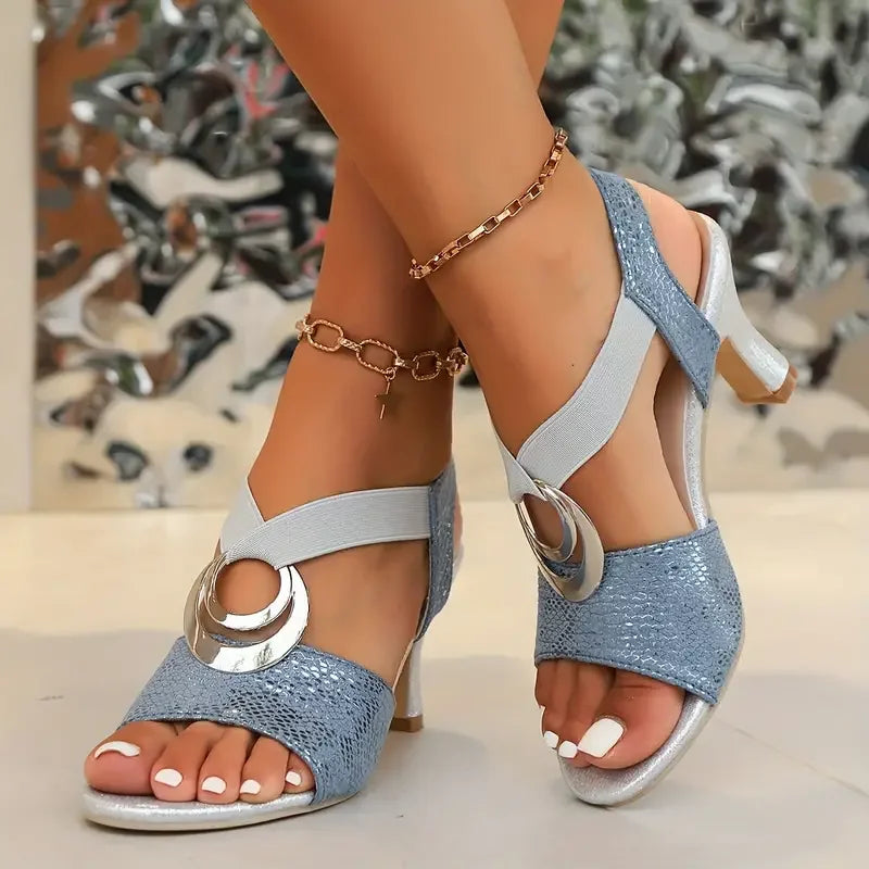 Elegant Women's Sandals | Adjustable Ankle Strap with Comfortable Elevation | Chic Footwear for Any Occasion