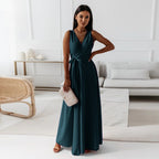 Elegant Wrap Maxi Dress | Flattering Silhouette for Women's Formal Events