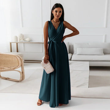 Elegant Wrap Maxi Dress | Flattering Silhouette for Women's Formal Events