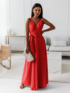 Elegant Wrap Maxi Dress | Flattering Silhouette for Women's Formal Events
