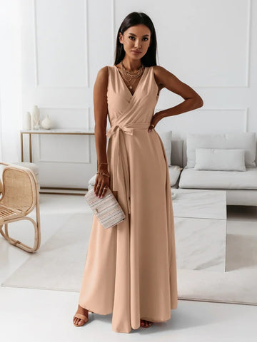 Elegant Wrap Maxi Dress | Flattering Silhouette for Women's Formal Events