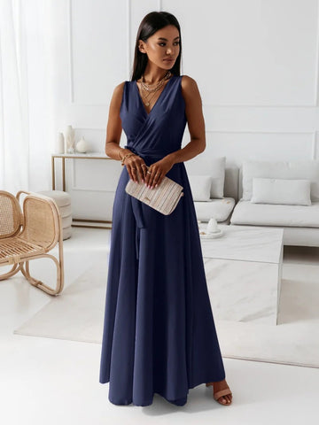 Elegant Wrap Maxi Dress | Flattering Silhouette for Women's Formal Events