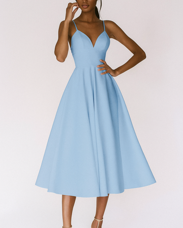 Elegant | White Midi Dress for Women with Strappy Neckline | Flattering Fit for Special Occasions