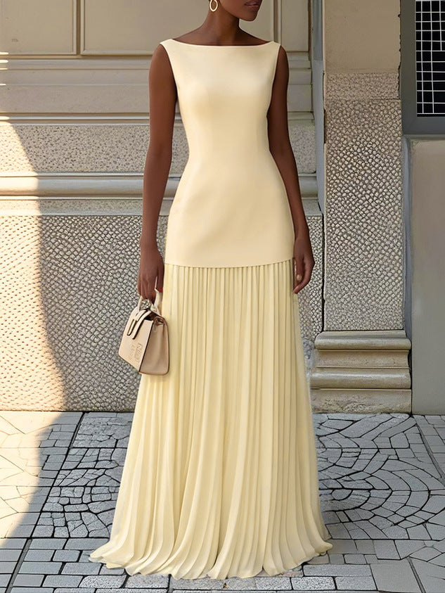 Eliza Collection | Women's Maxi Dress with Pleated Skirt | Elegant Design for Versatile Occasions