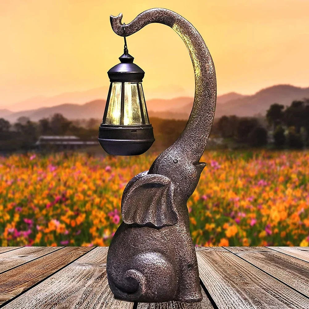 Enchanted Elephant Solar Garden Lamp