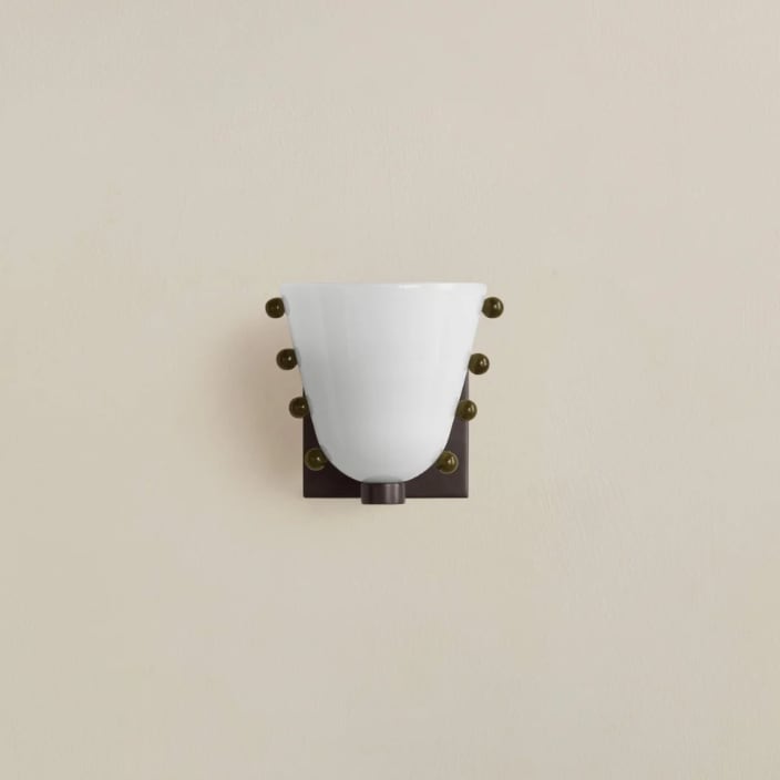 Gemma Glass Wall Sconce Lighting with Metal Backplate | Elegant LED Wall Lights for Cozy Ambience