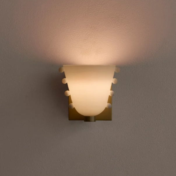 Gemma Glass Wall Sconce Lighting with Metal Backplate | Elegant LED Wall Lights for Cozy Ambience