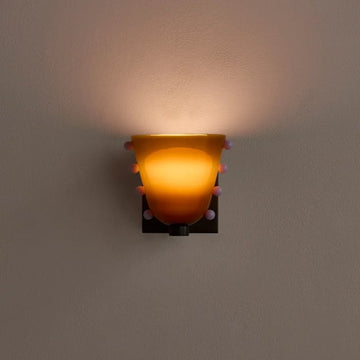 Gemma Glass Wall Sconce Lighting with Metal Backplate | Elegant LED Wall Lights for Cozy Ambience