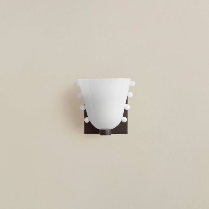 Gemma Glass Wall Sconce Lighting with Metal Backplate | Elegant LED Wall Lights for Cozy Ambience
