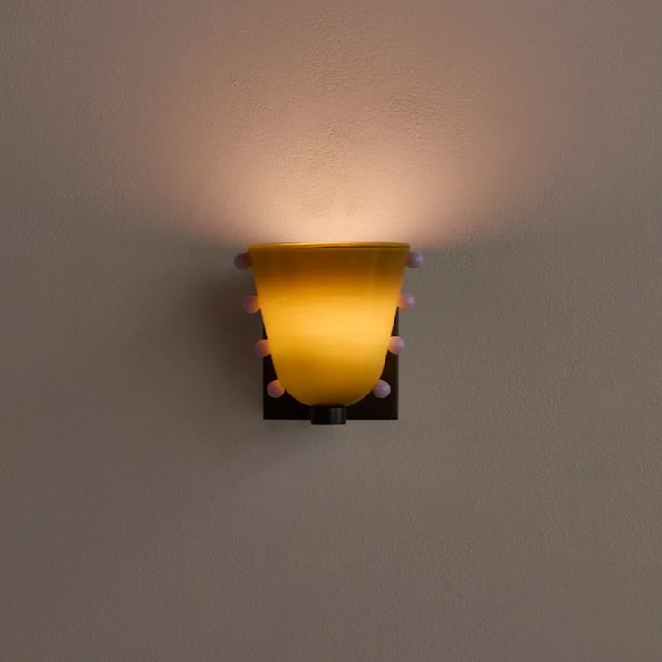 Gemma Glass Wall Sconce Lighting with Metal Backplate | Elegant LED Wall Lights for Cozy Ambience