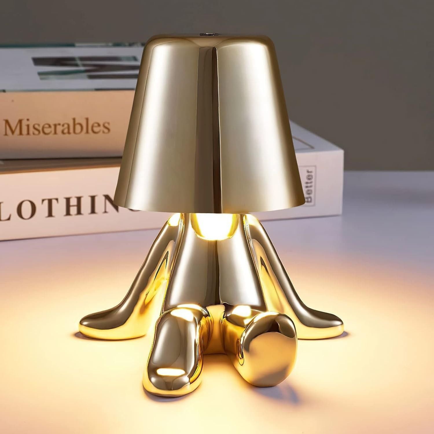 Modern Gold Figure Table Lamp Rechargeable LED Light