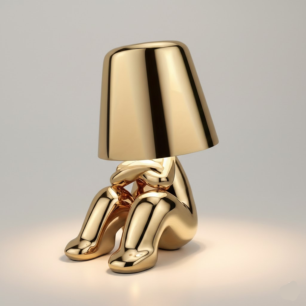 Modern Gold Figure Table Lamp Rechargeable LED Light