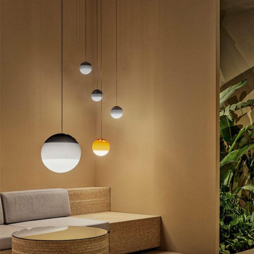 Gradient Glass Pendant Light with Dual Color Temperatures | Stylish Kitchen Pendant Lighting for Versatile Illumination
