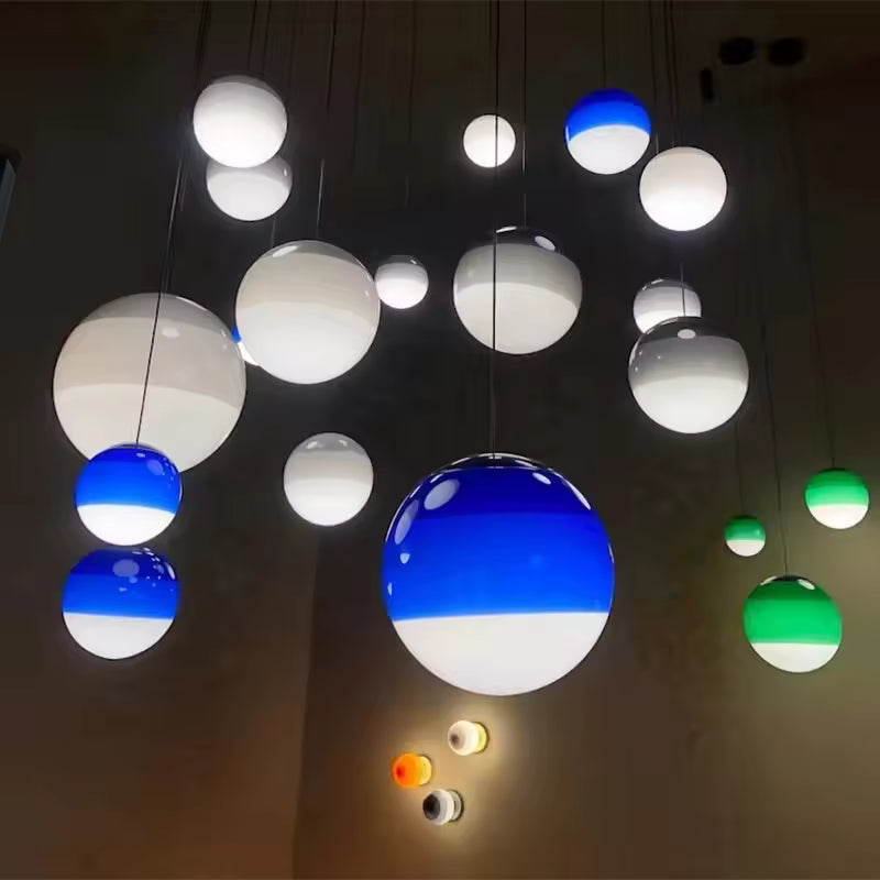Gradient Glass Pendant Light with Dual Color Temperatures | Stylish Kitchen Pendant Lighting for Versatile Illumination