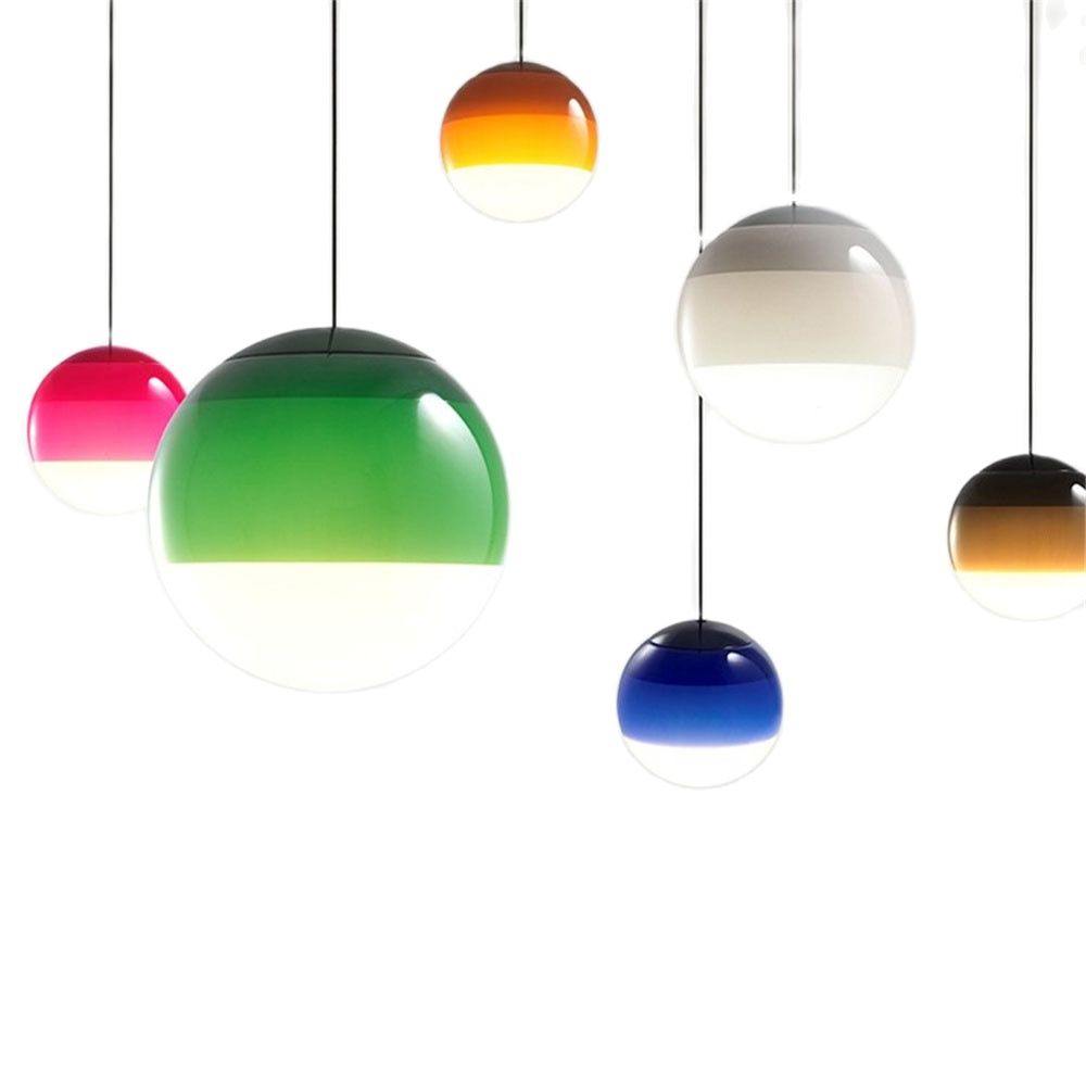 Gradient Glass Pendant Light with Dual Color Temperatures | Stylish Kitchen Pendant Lighting for Versatile Illumination