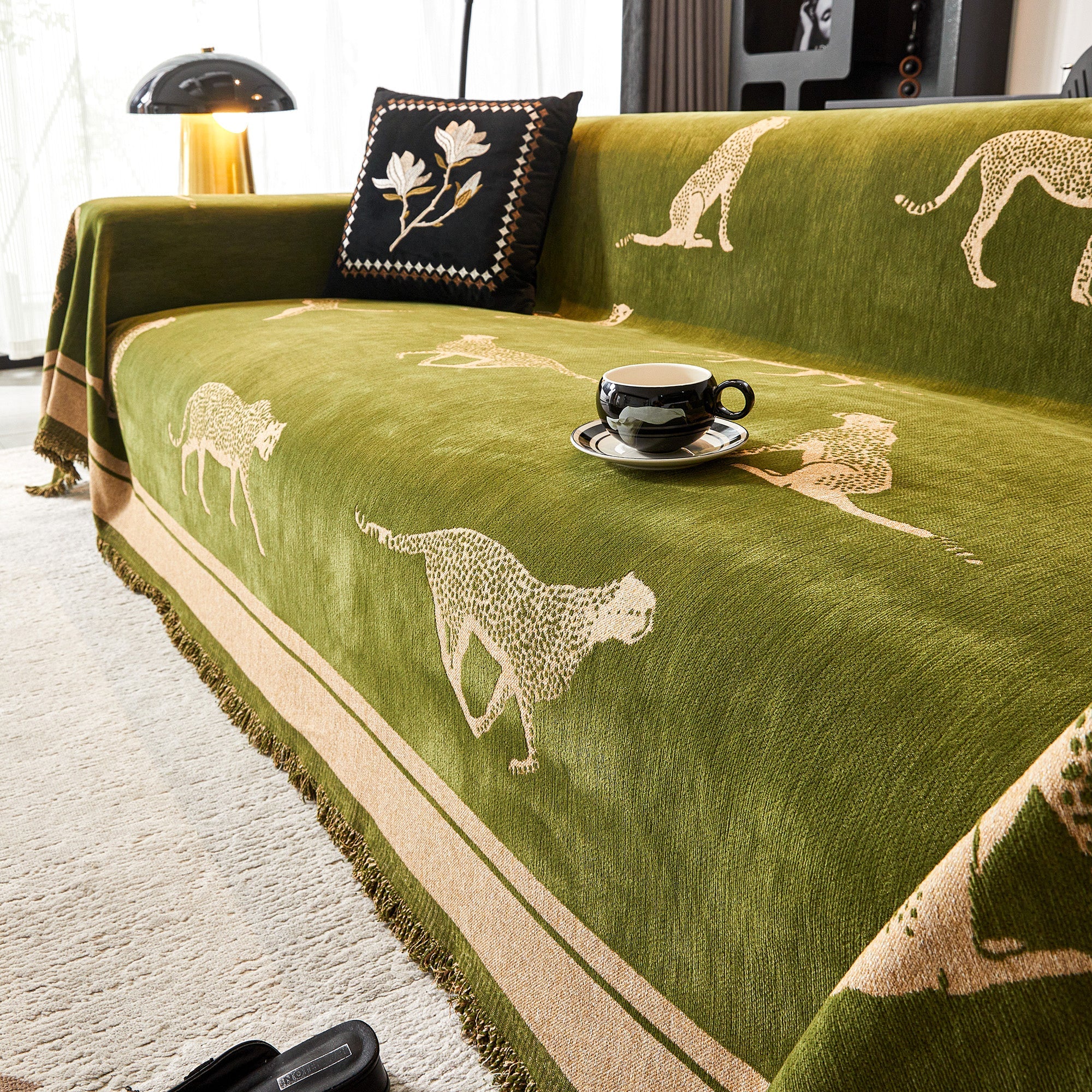 Safari Inspired Anti Pilling Sofa Cover for Bold Modern Living