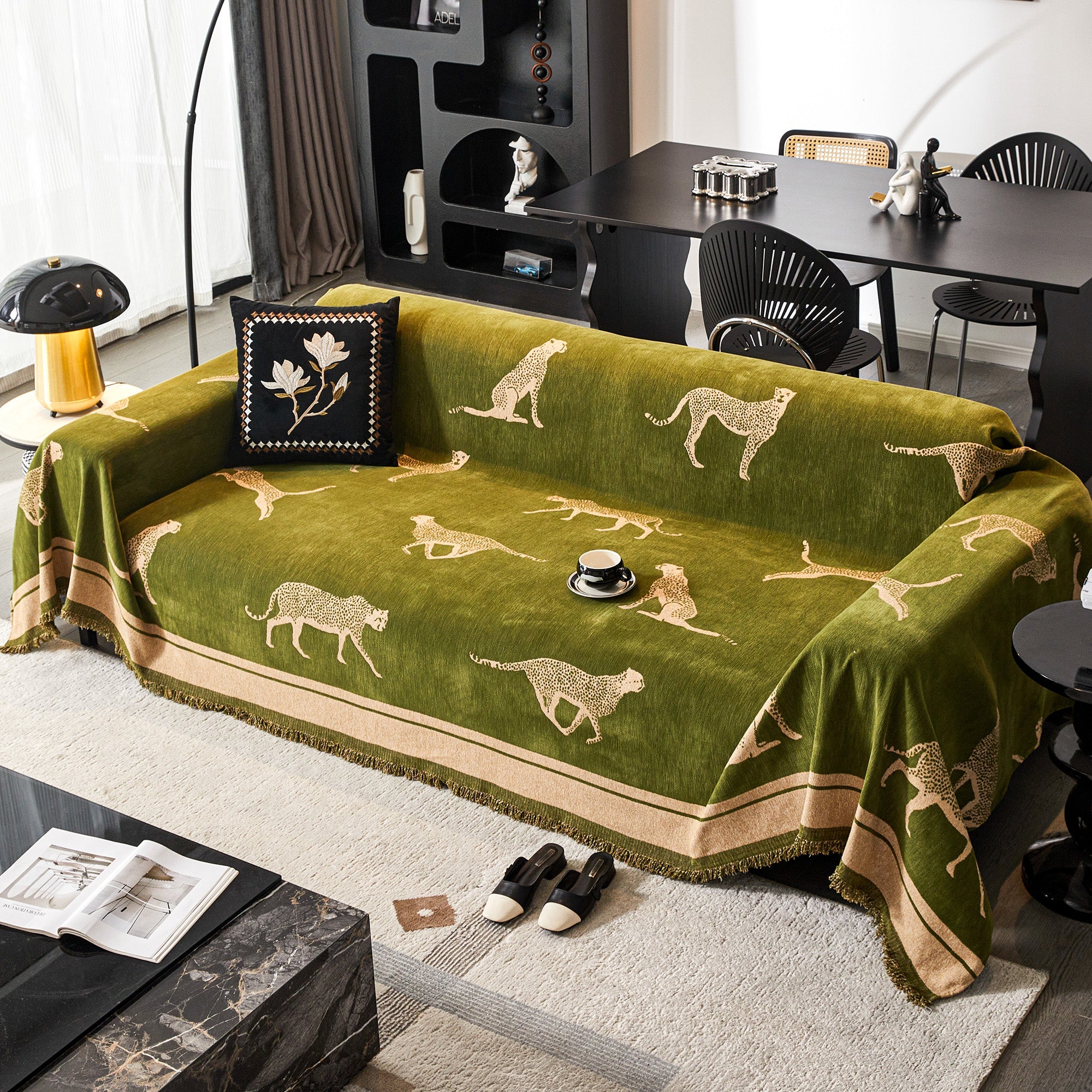 Safari Inspired Anti Pilling Sofa Cover for Bold Modern Living