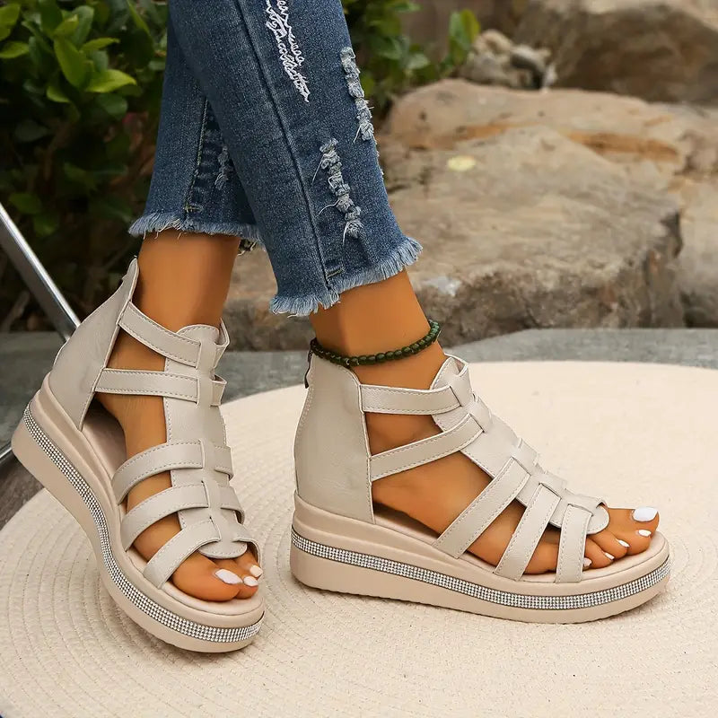 Hannah Comfort | Women's Sandals with Rhinestone Accents | Stylish Support for All-Day Wear