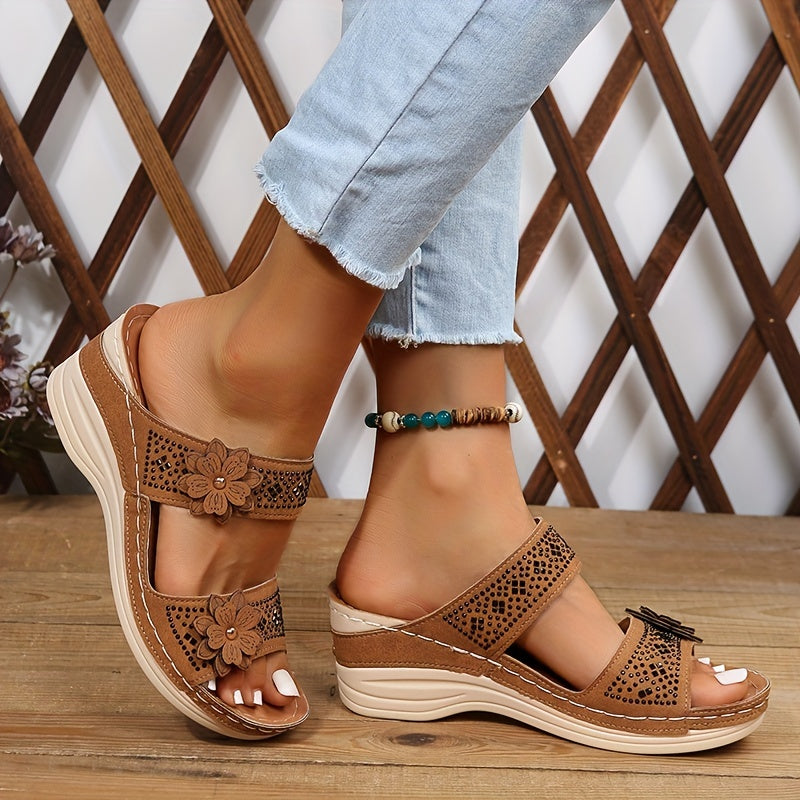 Heath | Women's Slides with Cushioned Comfort & Elegant Floral Design for All-Day Style