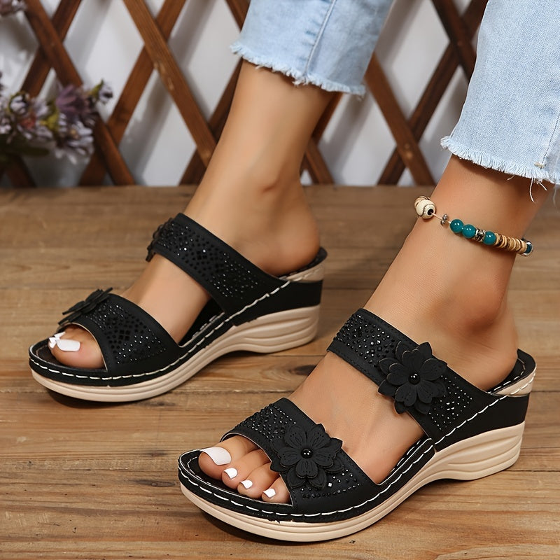 Heath | Women's Slides with Cushioned Comfort & Elegant Floral Design for All-Day Style