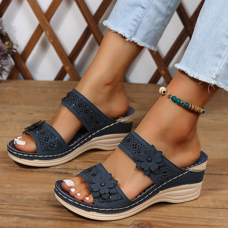 Heath | Women's Slides with Cushioned Comfort & Elegant Floral Design for All-Day Style
