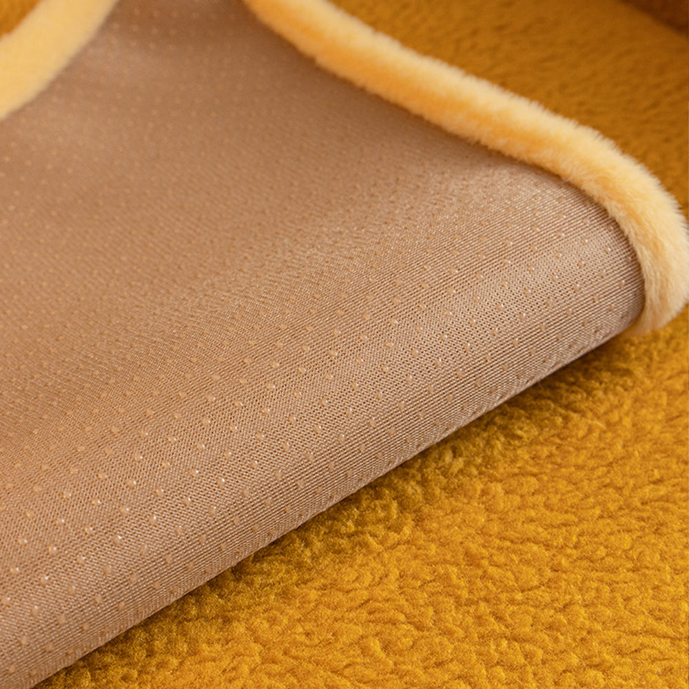 Teddy Fleece Non Slip Couch Cover with Curved Edges
