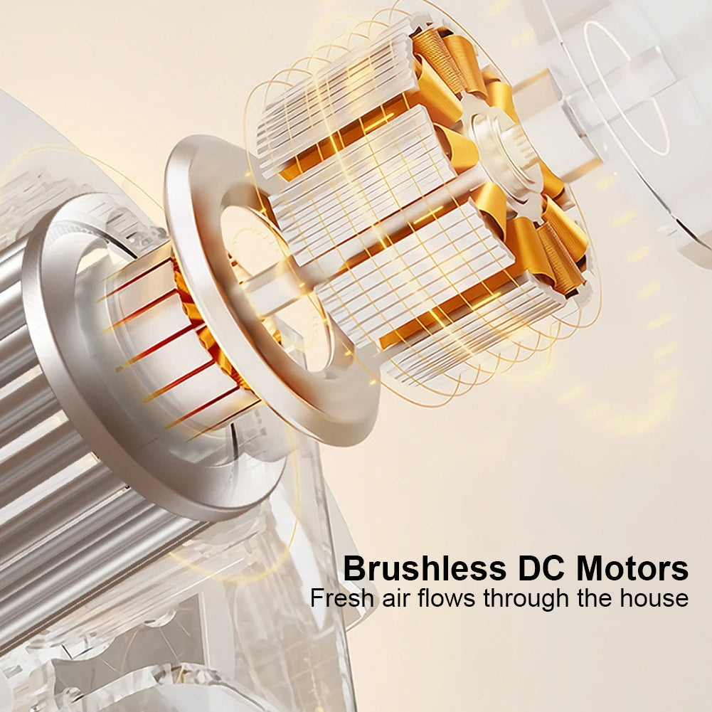 Indoor Airflow | Bladeless Tower Fan with 360-Degree Circulation | USB Rechargeable for Quiet Comfort