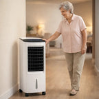 Quiet portable air conditioner cooling a home office
