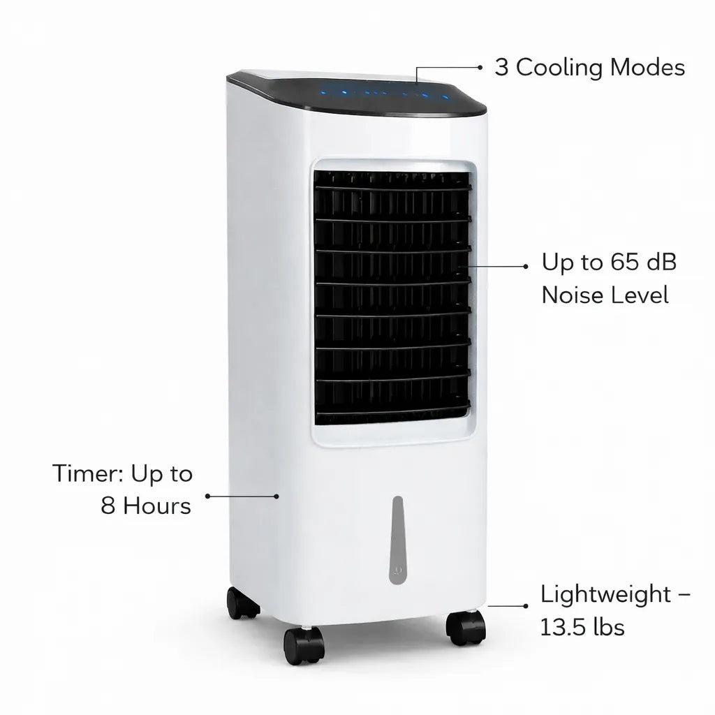 Quiet portable air conditioner cooling a home office