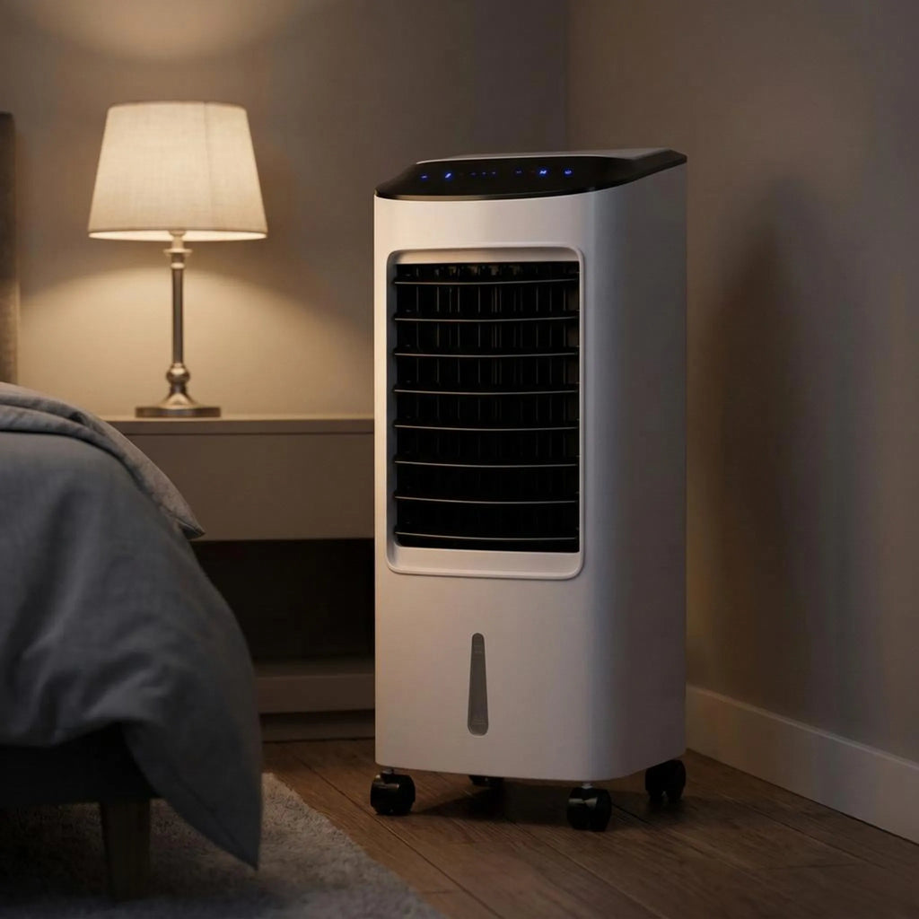 Quiet portable air conditioner cooling a home office