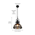 Industrial Glass Pendant Light with Adjustable Height | Vintage Dome for Cozy Kitchen Island Ambience